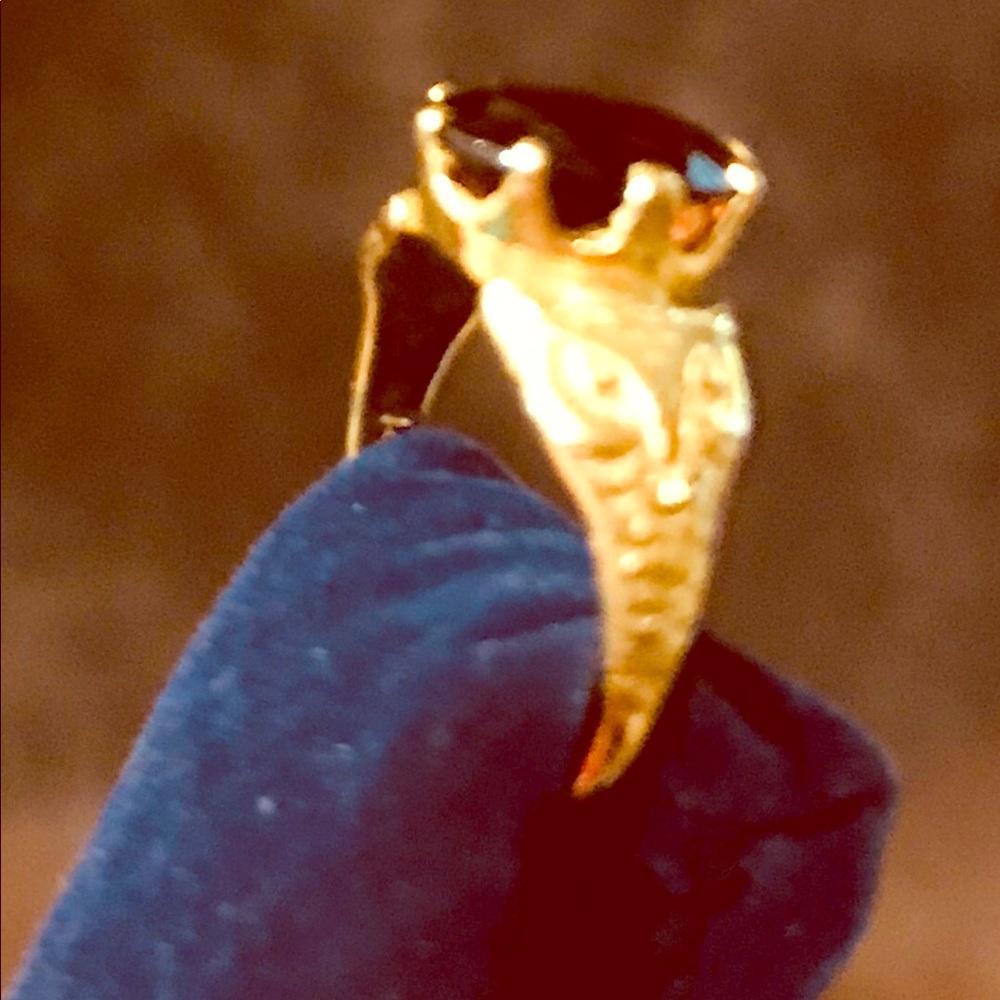 Vintage antique gold owl motif ring